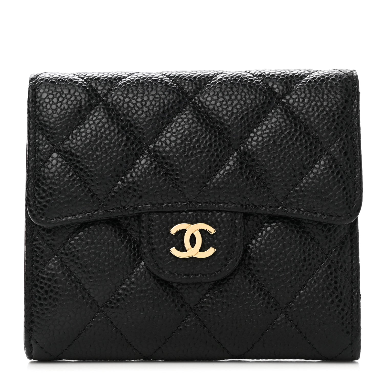 Chanel Caviar Quilted Compact Flap Wallet Black 1 of 9