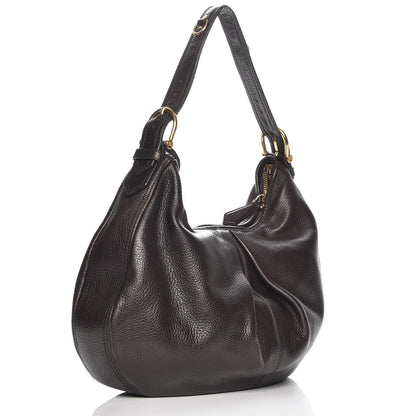 Burberry Calfskin Malika Hobo Dark Brown 3 of 12