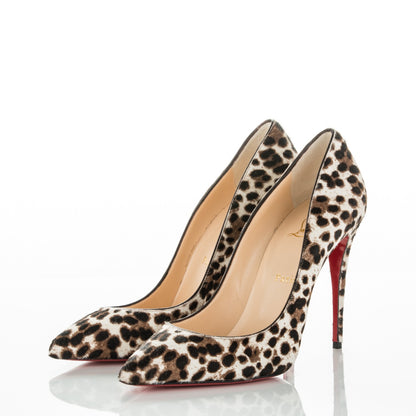 Christian Louboutin Calf Hair Leopard Print Pigalle Follies 100 Pumps 40 Brown White 3 of 7