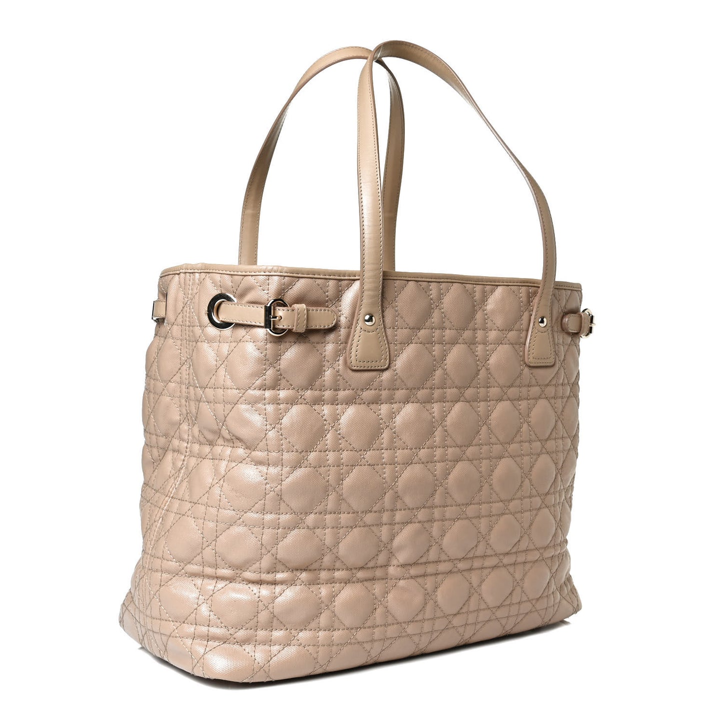 Coated Canvas Cannage Medium Panarea Tote Beige