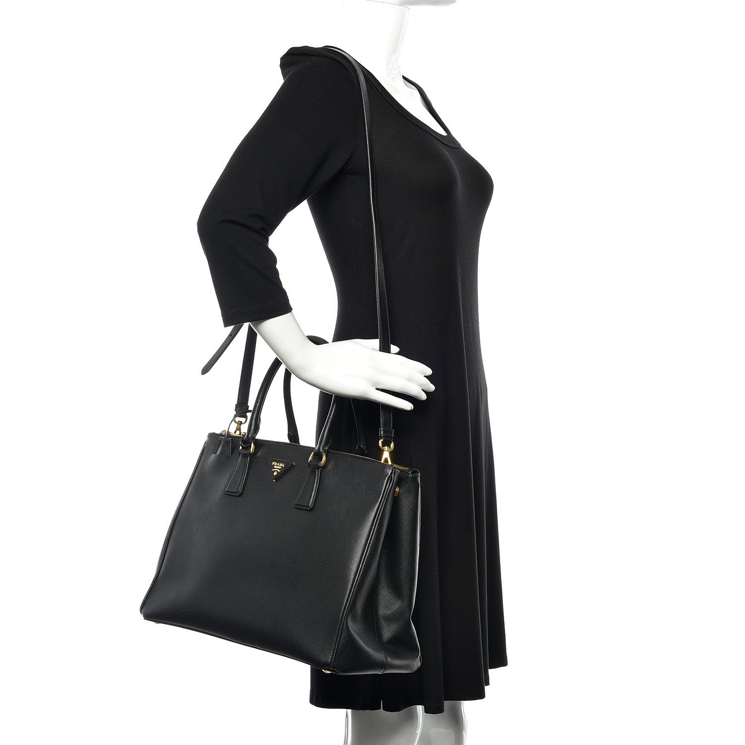 Prada Saffiano Large Galleria Double Zip Tote Black 2 of 16