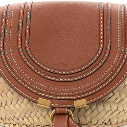 Chloe Raffia Calfskin Marcie Basket Tan 8 of 10