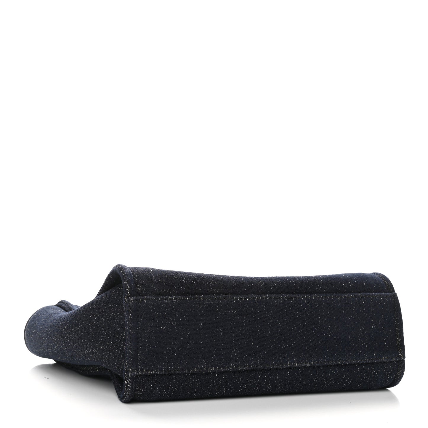 Lurex Canvas Small Deauville Tote Navy Blue Gold