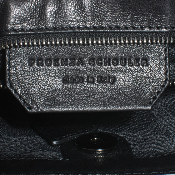 Woven Leather PS1 Medium Satchel Saffron and Black