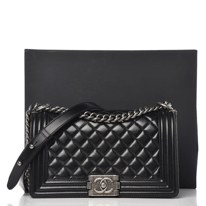 Chanel Lambskin Quilted Medium Boy Flap Black 8 of 8