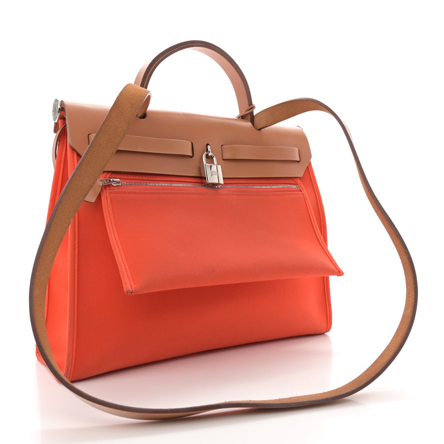 Hermes Vache Hunter Toile Herbag Zip 31 PM Capucine Fauve 4 of 18