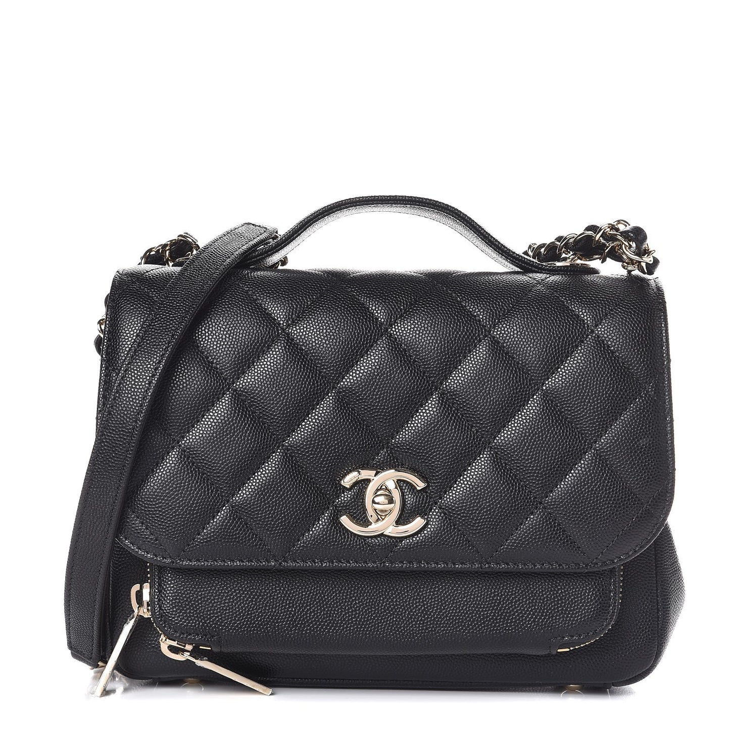 Caviar Quilted Medium Business Affinity Flap Black