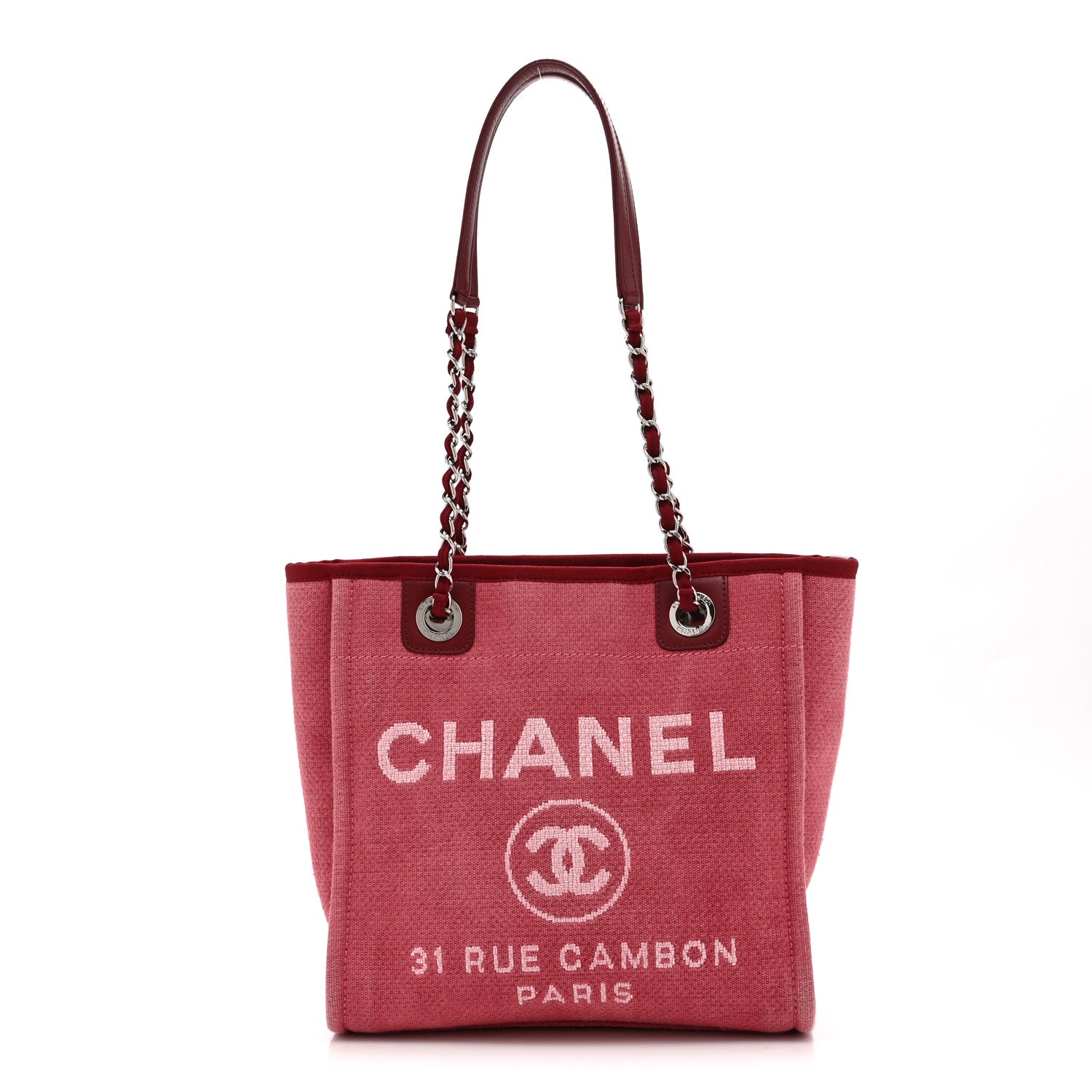 Chanel Canvas Mini Deauville Tote Red 1 of 10