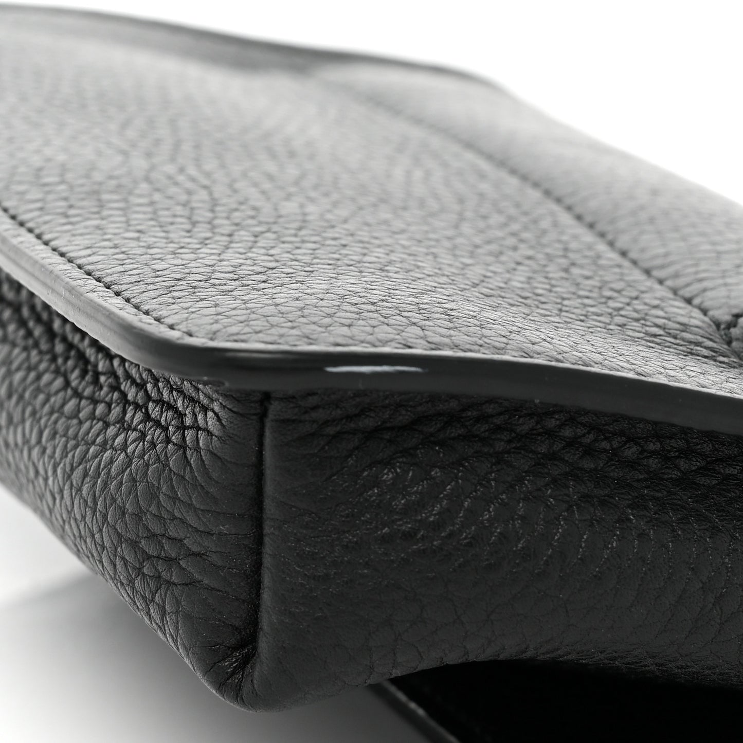 Pebbled Calfskin Soho Flap Belt Bag Black
