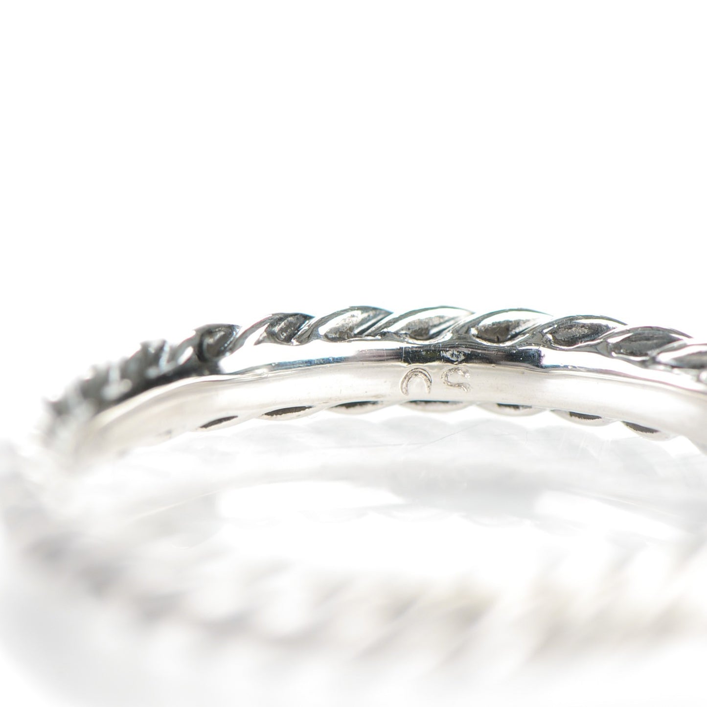 Sterling Silver Pave Diamond 6mm Element Ball Ring 50 5.5