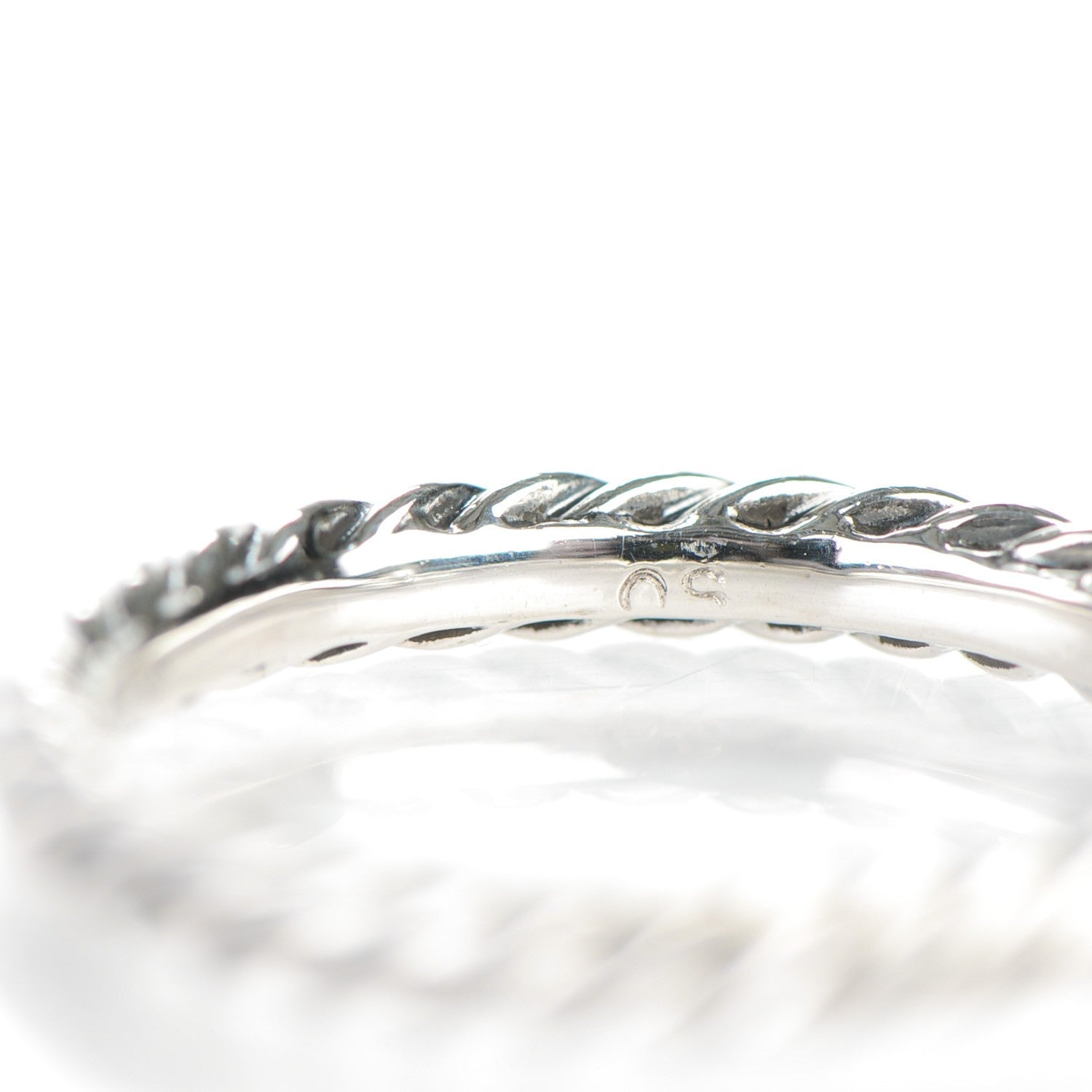 David Yurman Sterling Silver Pave Diamond 6mm Element Ball Ring 50 5.5 5 of 5