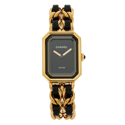 Chanel Stainless Steel Lambskin 20mm Chain Premiere Quartz Watch Gold L 1 of 4