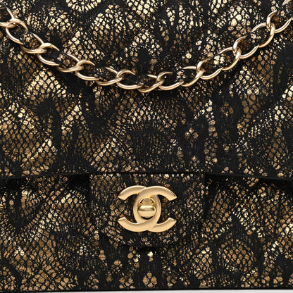 Chanel Lace Metallic Goatskin Medium Double Flap Gold 8 of 11