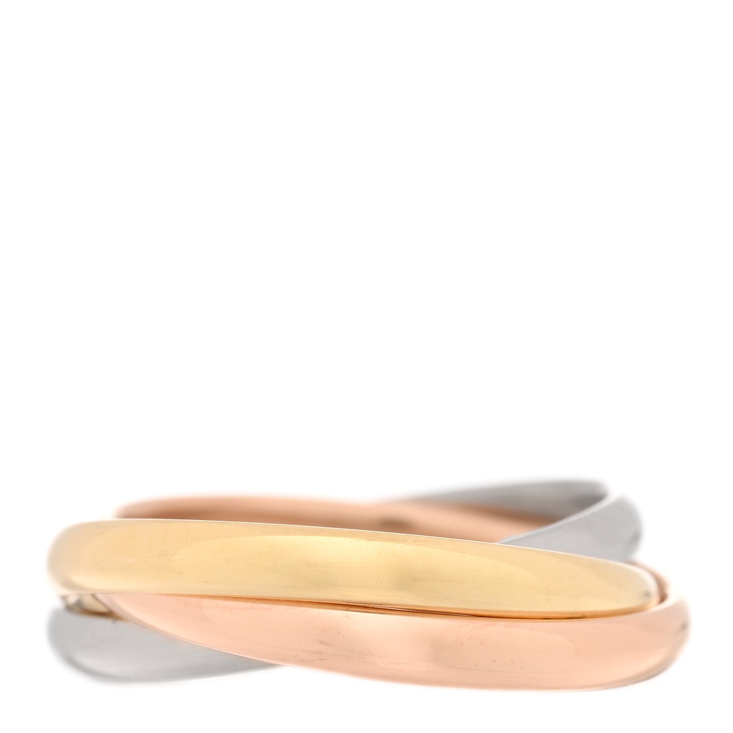 18K Pink Yellow White Gold Small Trinity Ring 54 6.75