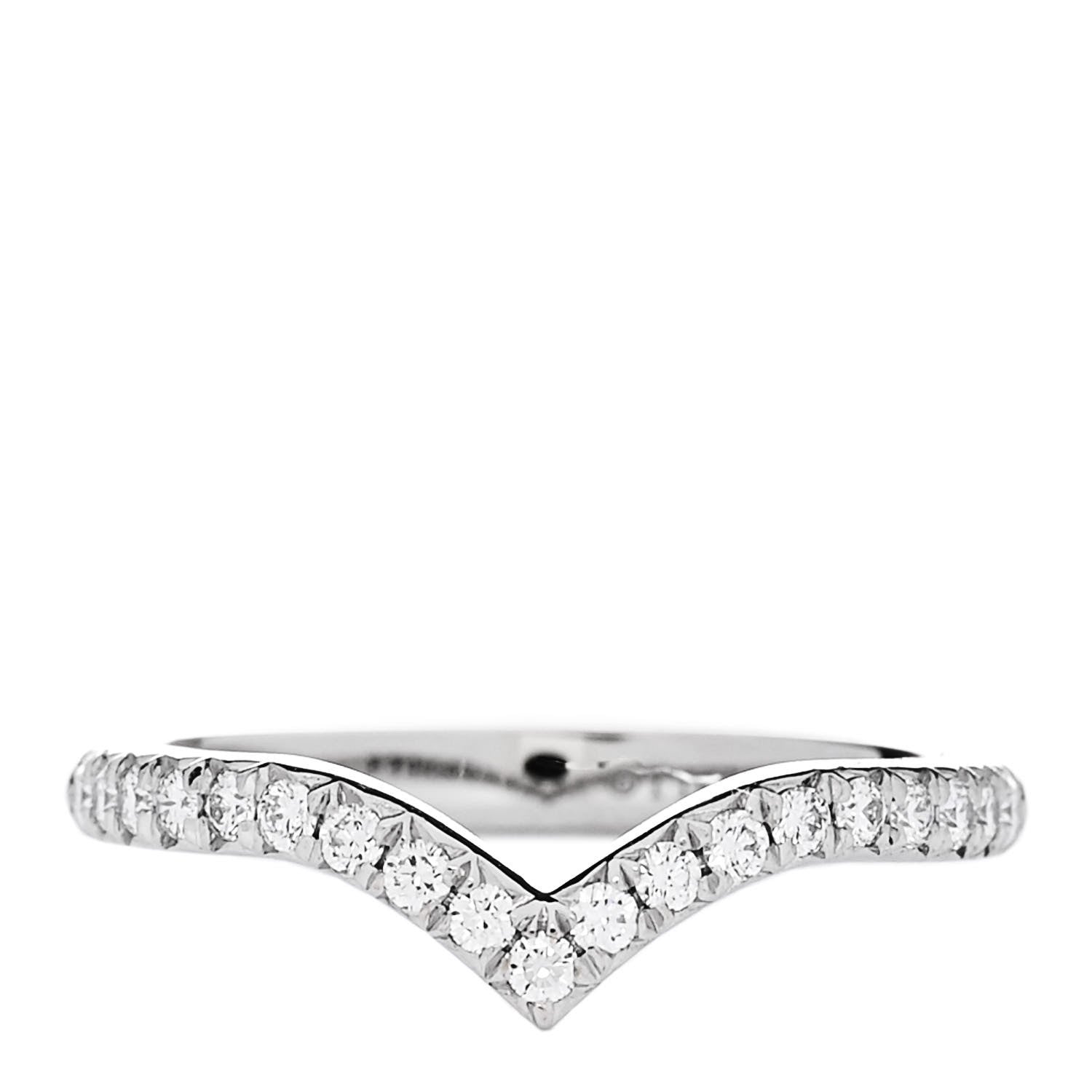 Tiffany Platinum Diamond Soleste V Band Ring 46 3.75 1 of 4