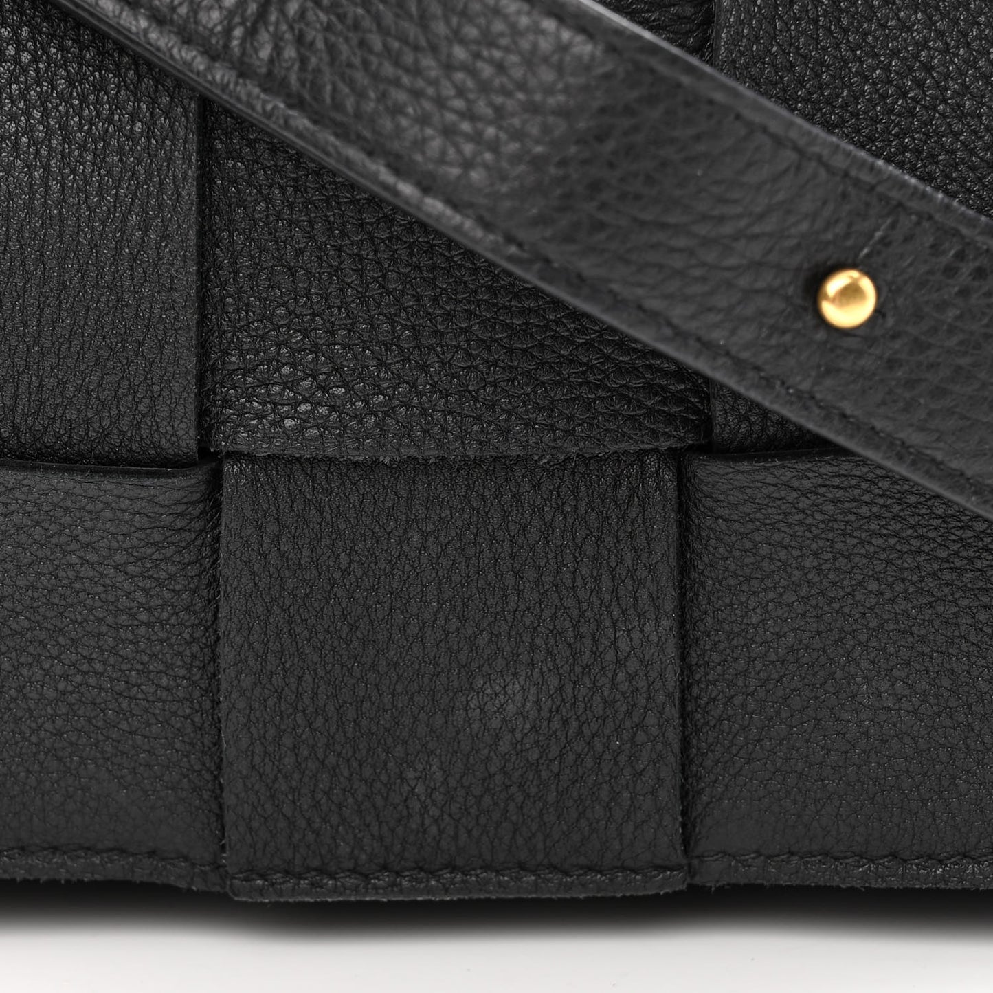 Grained Calfskin Maxi Intrecciato Cassette Crossbody Bag Black