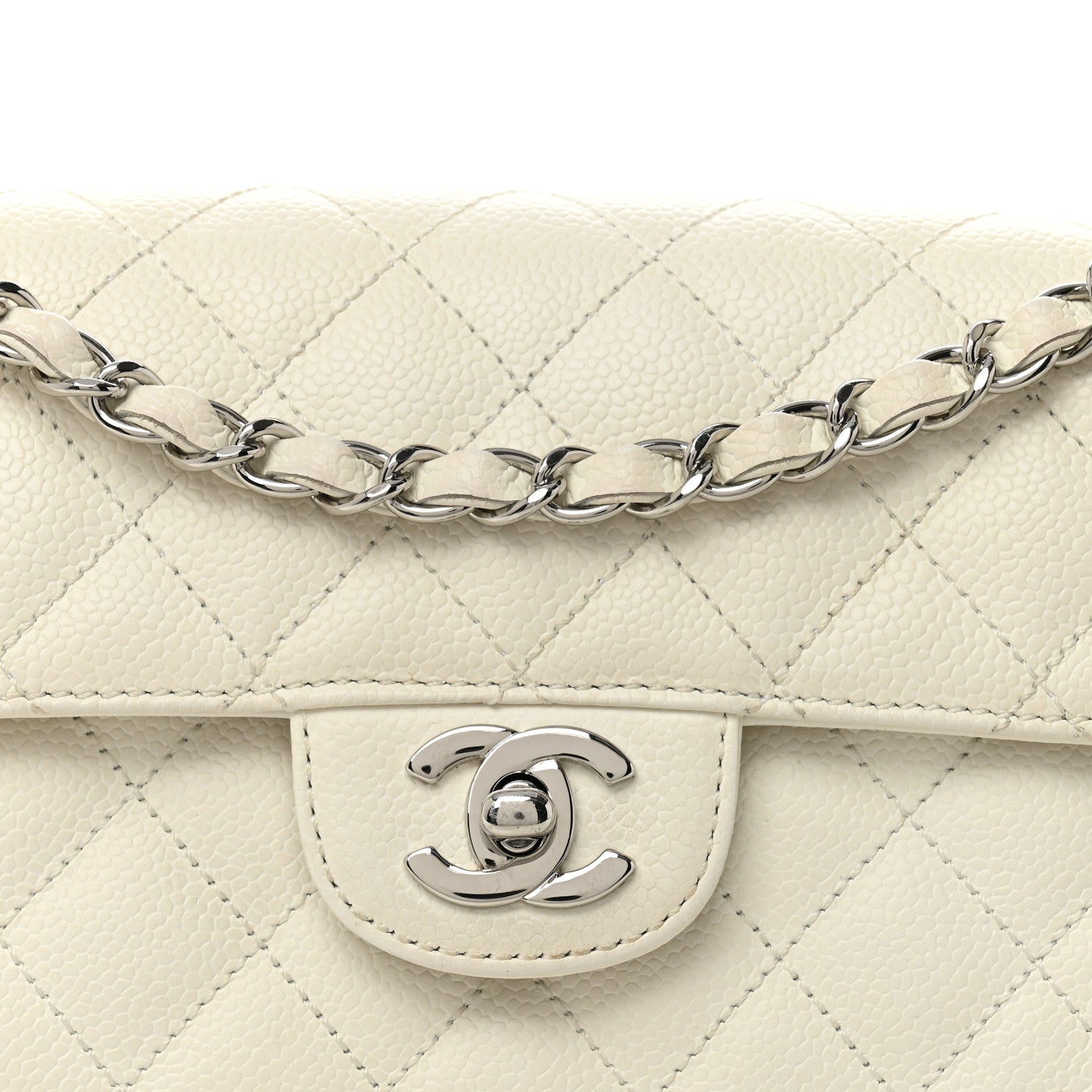 Chanel Caviar Quilted East West Flap White 8 of 16