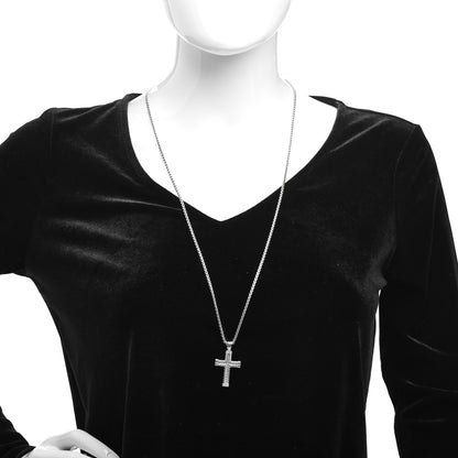 David Yurman Sterling Silver Chevron Cross Pendant Necklace 2 of 4