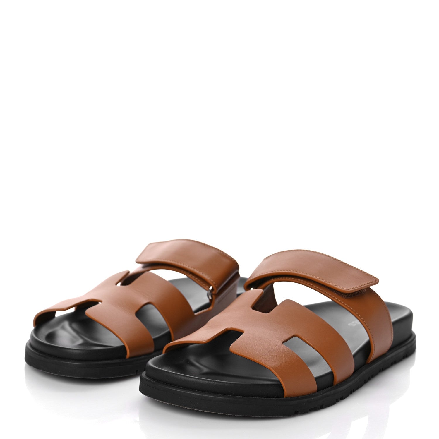 Hermes Calfskin Womens Chypre Sandals 38.5 Gold 4 of 12