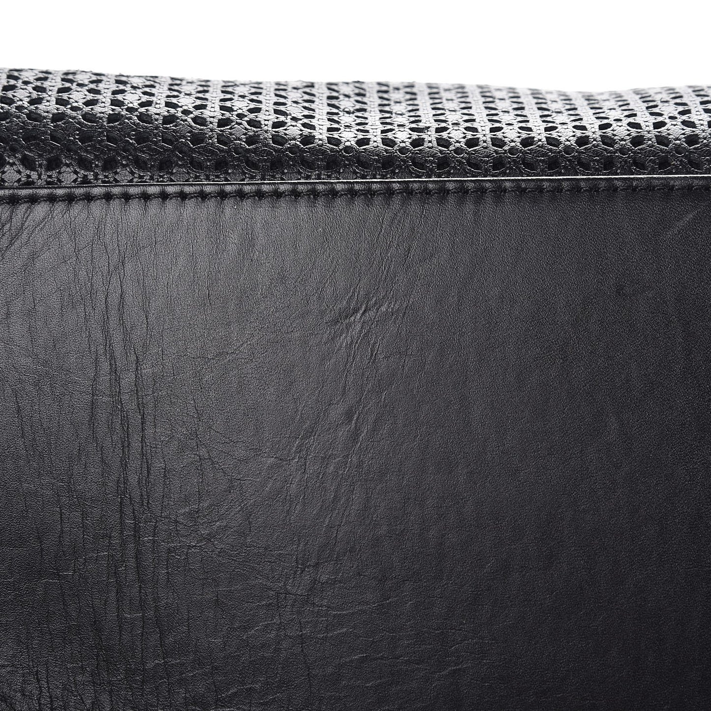 Calfskin Perforated Up In The Air Tote Black