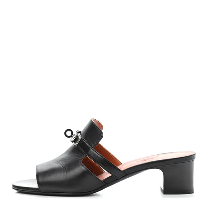 Hermes Goatskin Candy Sandals 38 Black 1 of 4