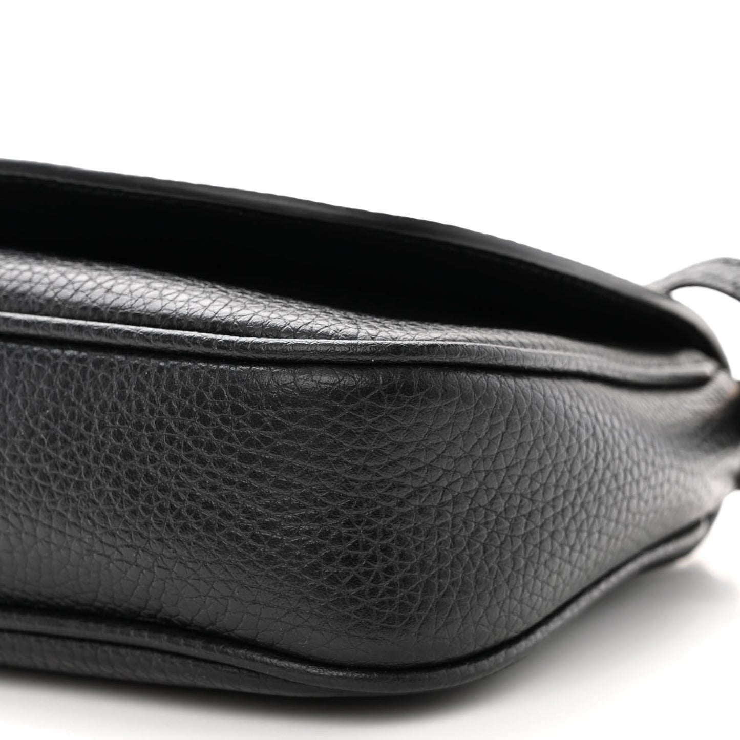 Pebbled Calfskin Medium Soho Flap Crossbody Black