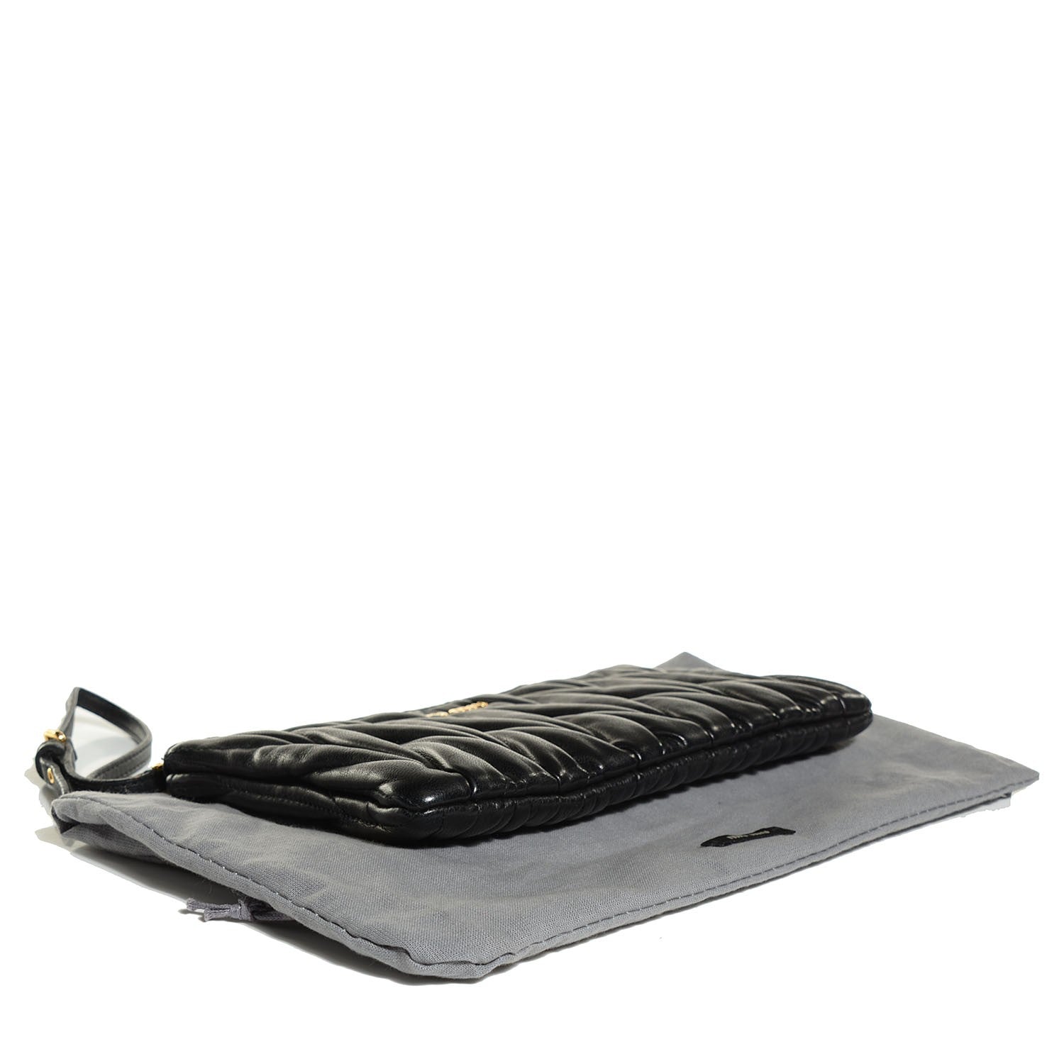Miu Miu Leather Matelasse Lux Clutch Black 4 of 8