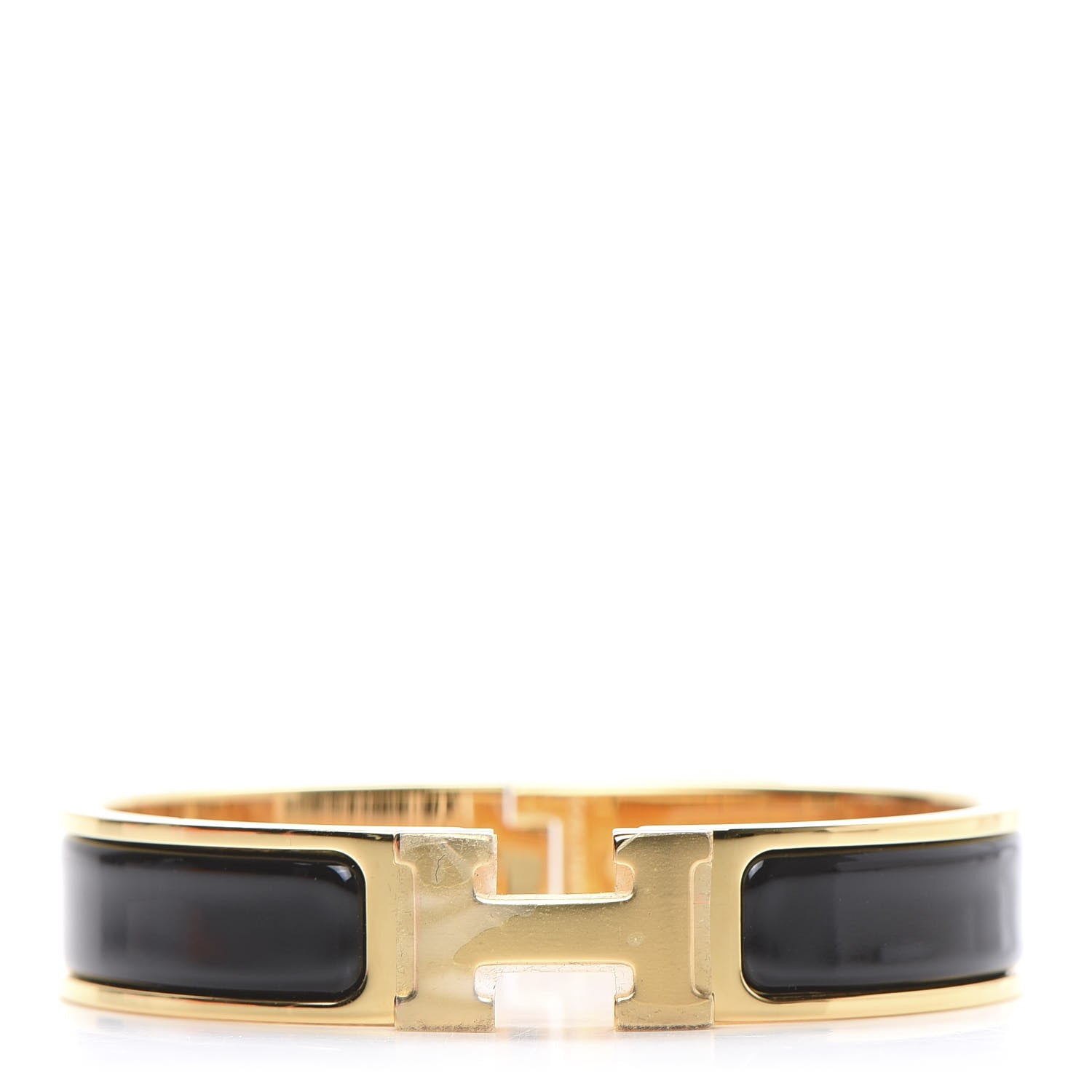 Hermes Enamel Narrow Clic Clac H Bracelet PM Black 1 of 6