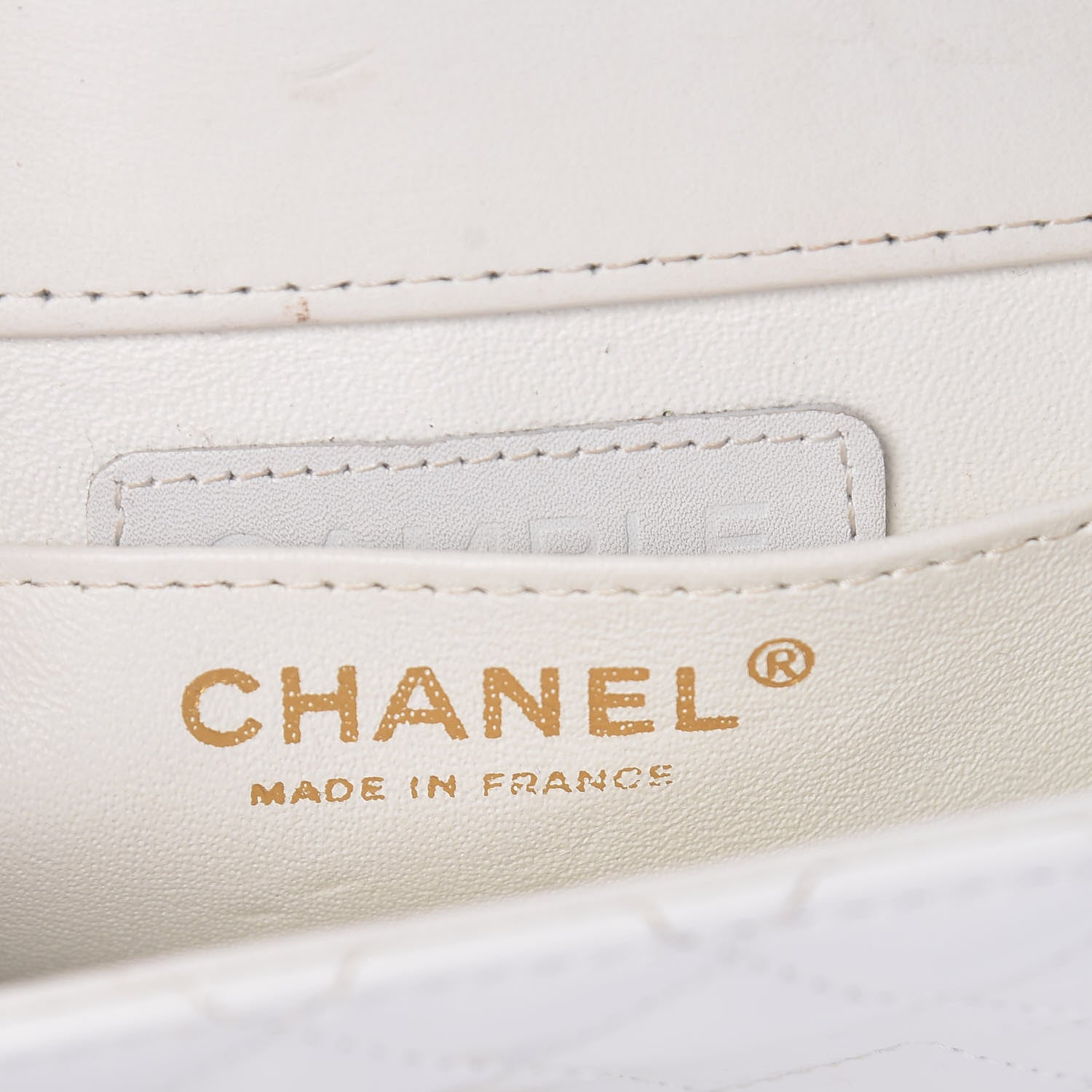 Chanel Glazed Calfskin Stitched Mini Square Flap White 6 of 18