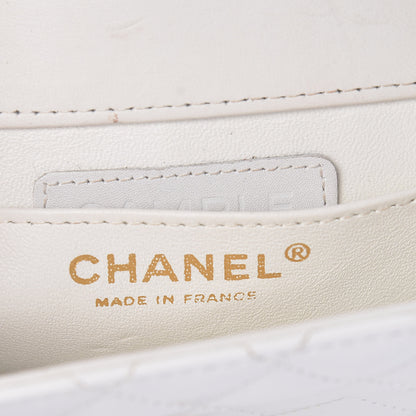 Chanel Glazed Calfskin Stitched Mini Square Flap White 6 of 18