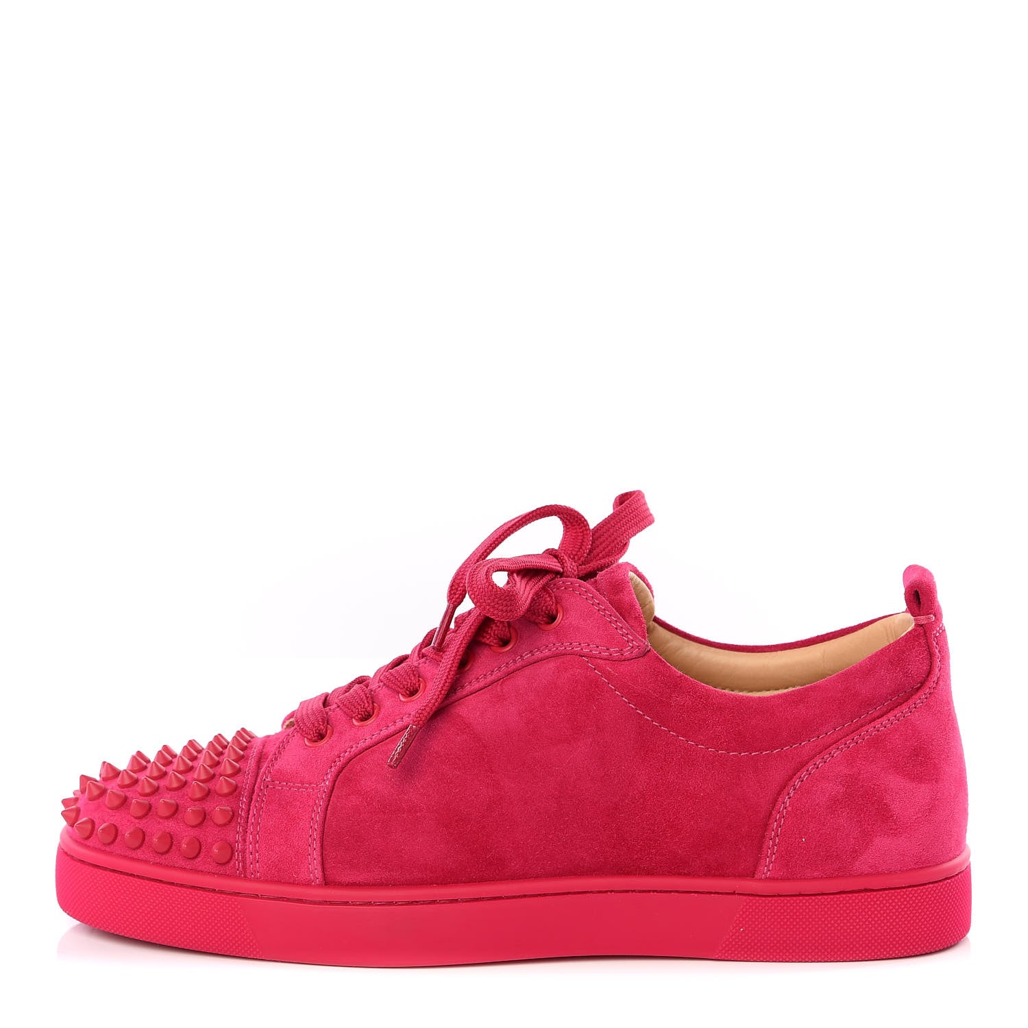 Christian Louboutin Veau Velours Louis Junior Spikes Flat Sneakers 41 Rosa 1 of 10