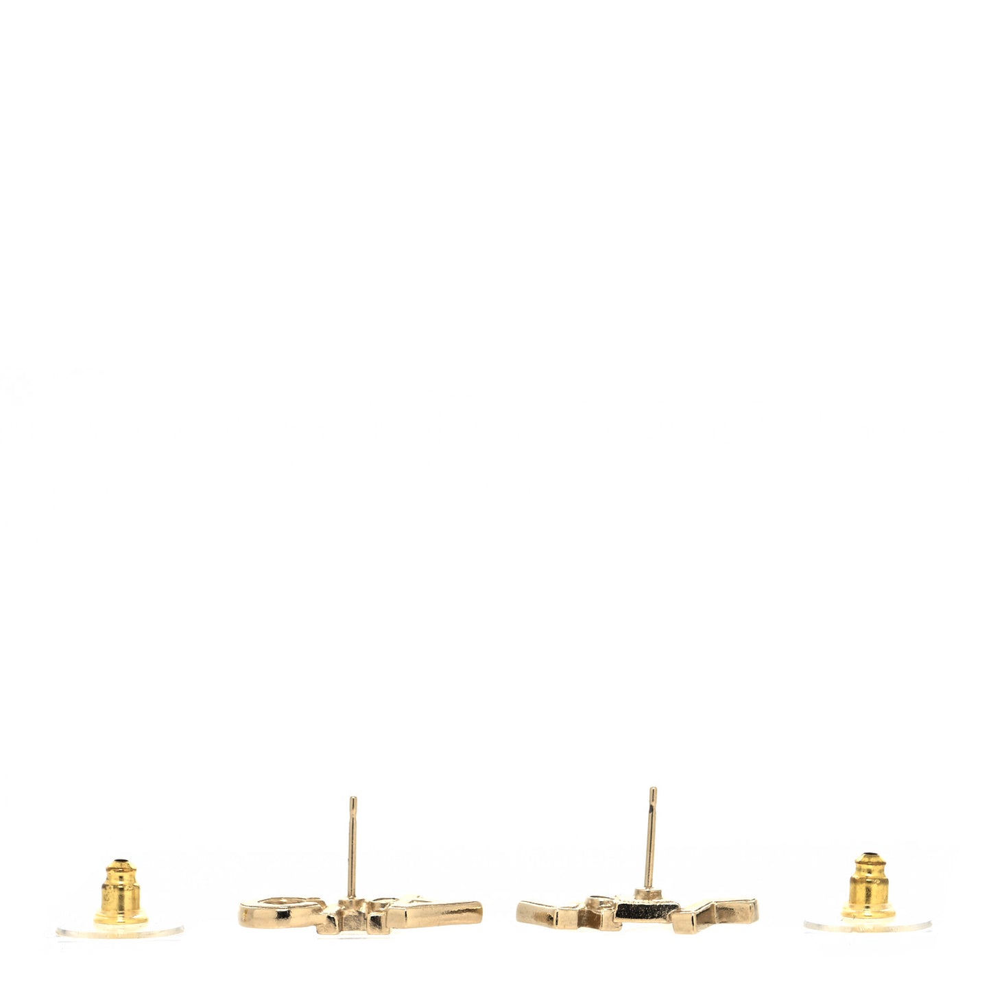Crystal Pearl Signature Stud Earrings Gold
