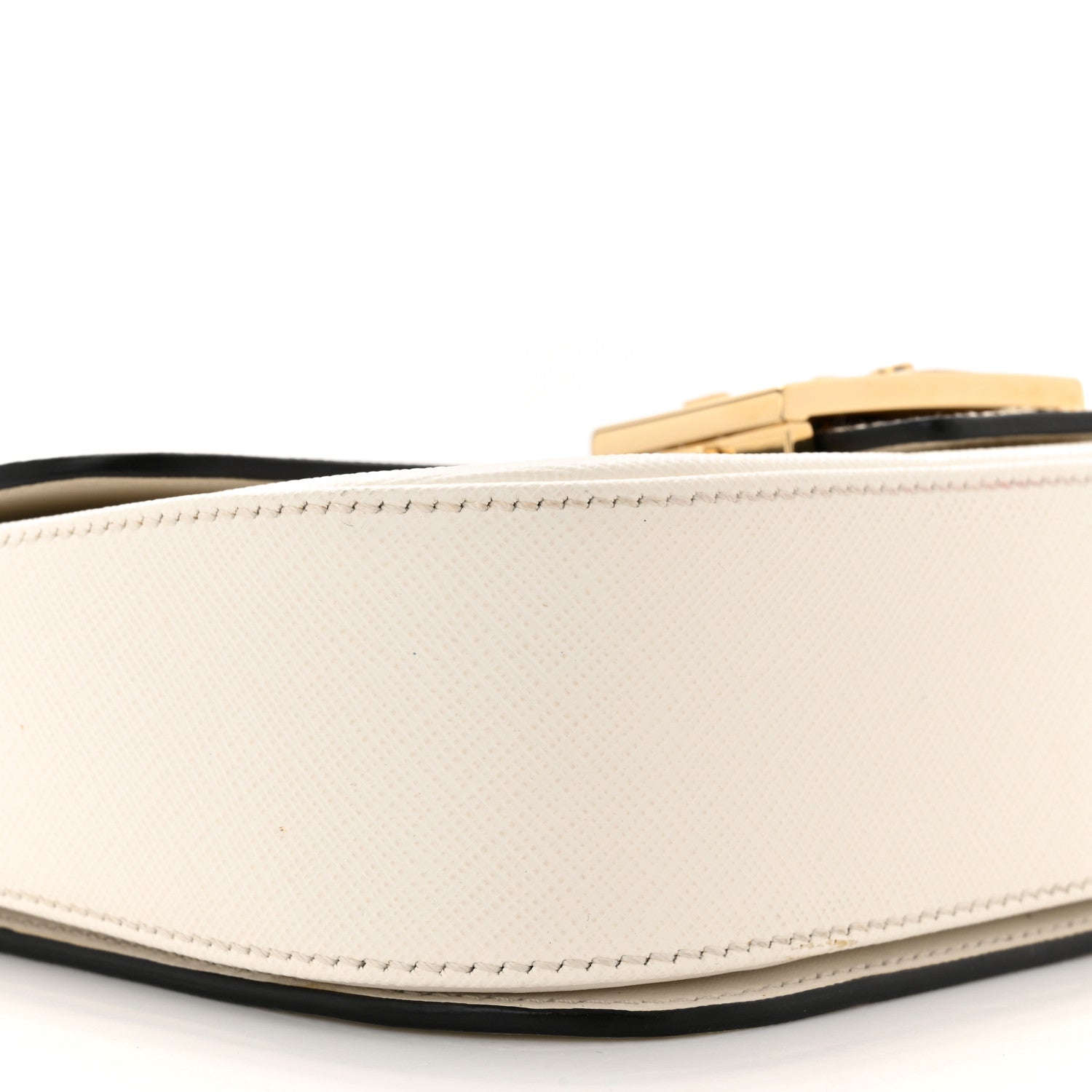 Prada Saffiano Lux Embleme Flap Shoulder Bag White 8 of 12