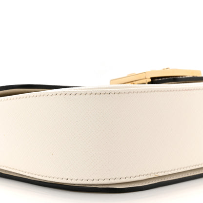 Prada Saffiano Lux Embleme Flap Shoulder Bag White 8 of 12