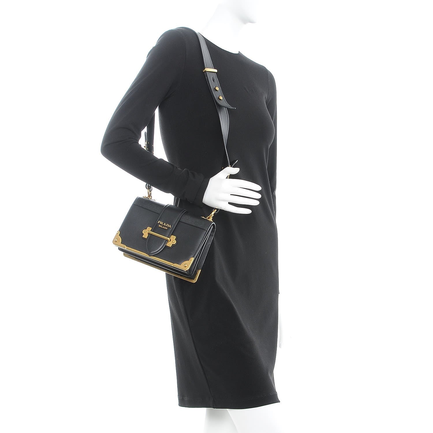 Prada City Calf Saffiano Cahier Bag Nero Black 3 of 11