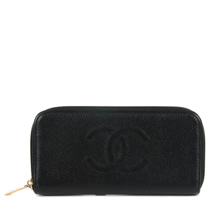 Chanel Caviar Large Timeless CC Zip Around Wallet Black 1 of 8