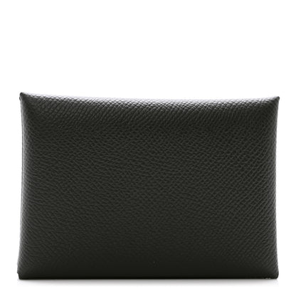 Hermes Epsom Calvi Duo Card Case Black 1 of 8