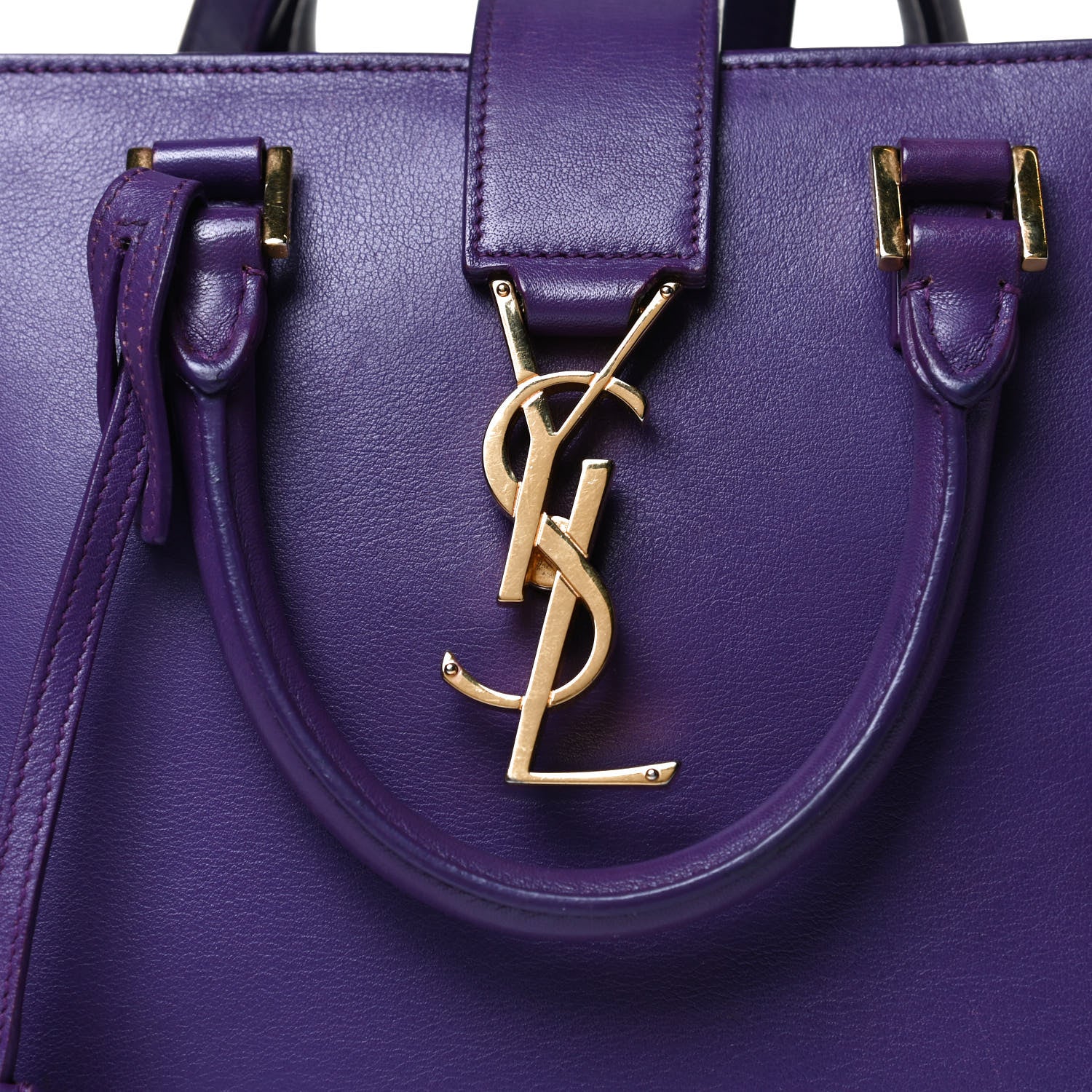 Saint Laurent Calfskin Monogram Baby Cabas Purple 14 of 16