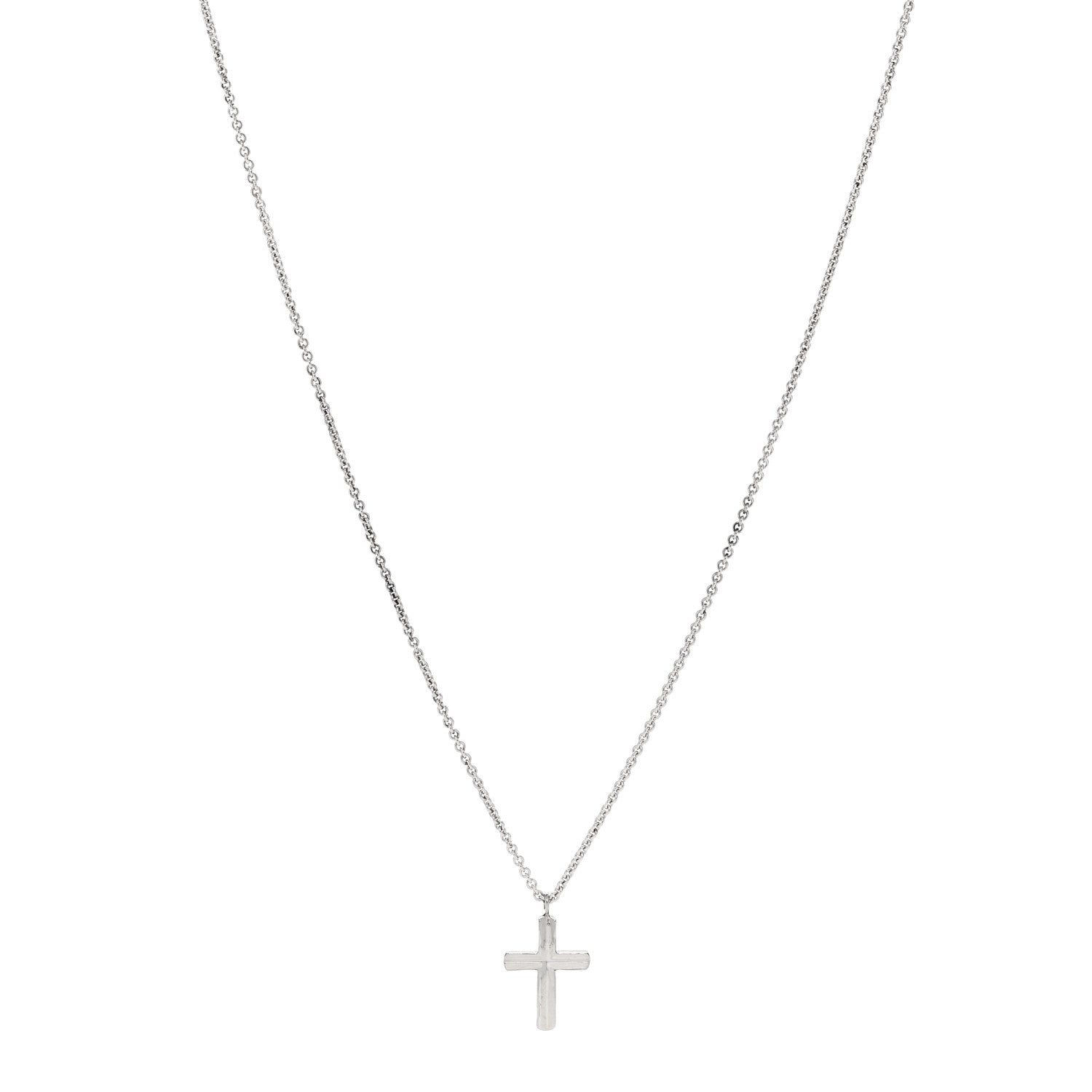 Tiffany Sterling Silver Concave Cross Pendant Necklace 1 of 6