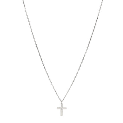 Tiffany Sterling Silver Concave Cross Pendant Necklace 1 of 6