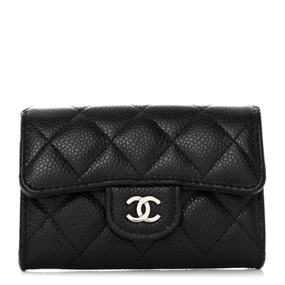 Chanel Caviar Quilted Flap Card Holder Wallet Black 1 of 8