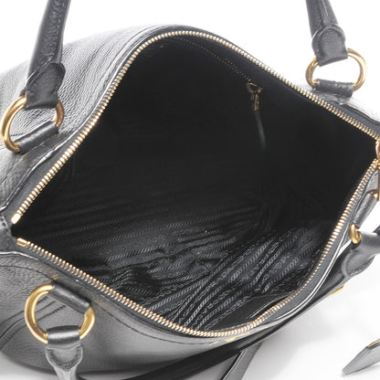 Prada Vitello Daino Zip Tote Nero Black 5 of 12