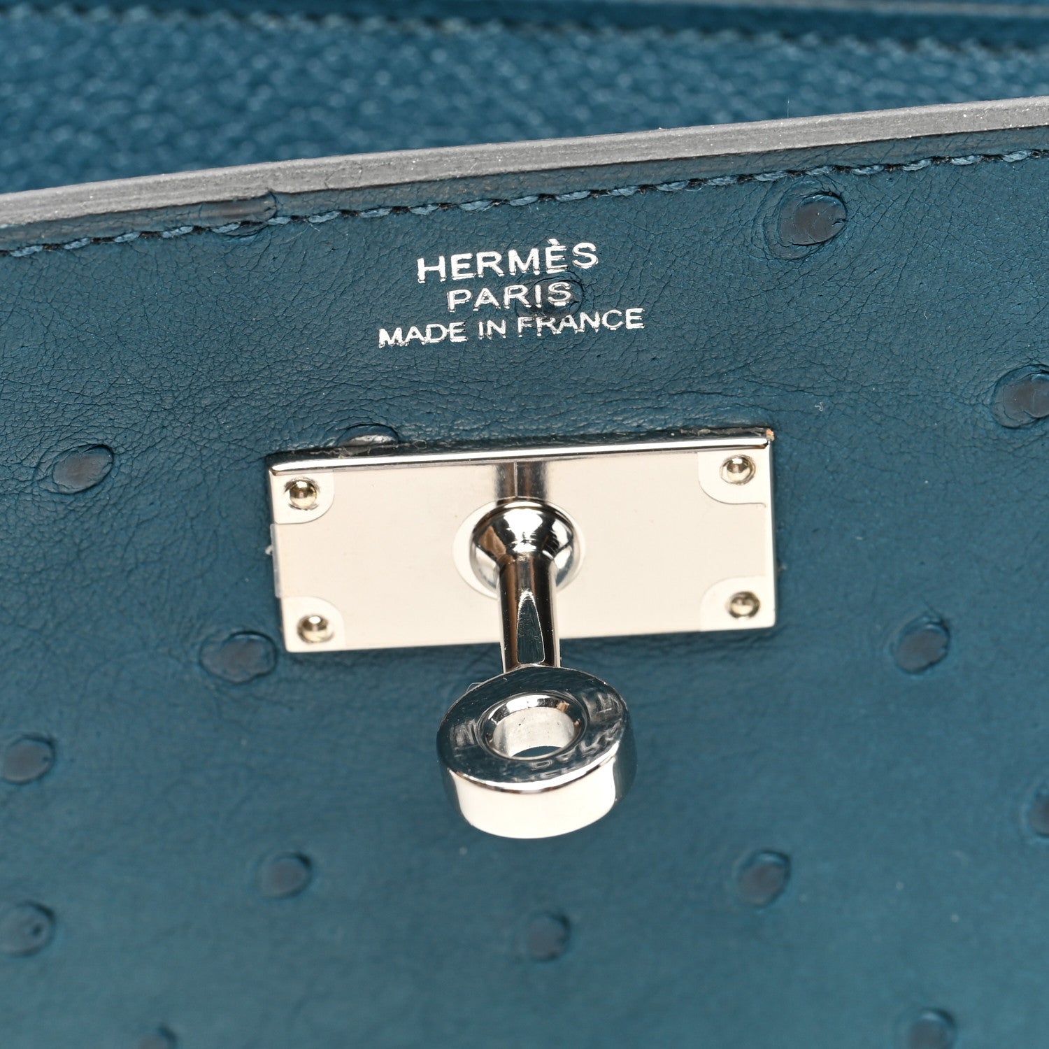 Hermes Ostrich Kelly Longue Wallet Cobalt 6 of 7