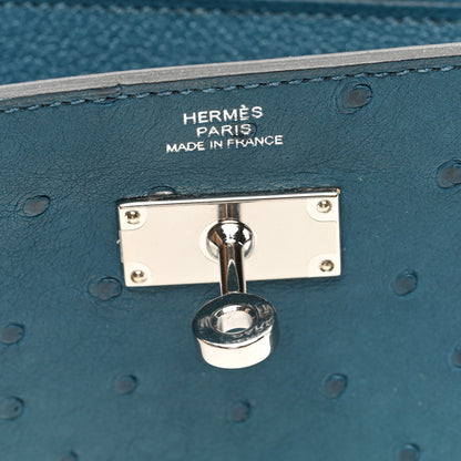 Hermes Ostrich Kelly Longue Wallet Cobalt 6 of 7