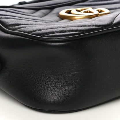 Gucci Calfskin Matelasse Small GG Marmont Chain Shoulder Bag Black 11 of 11