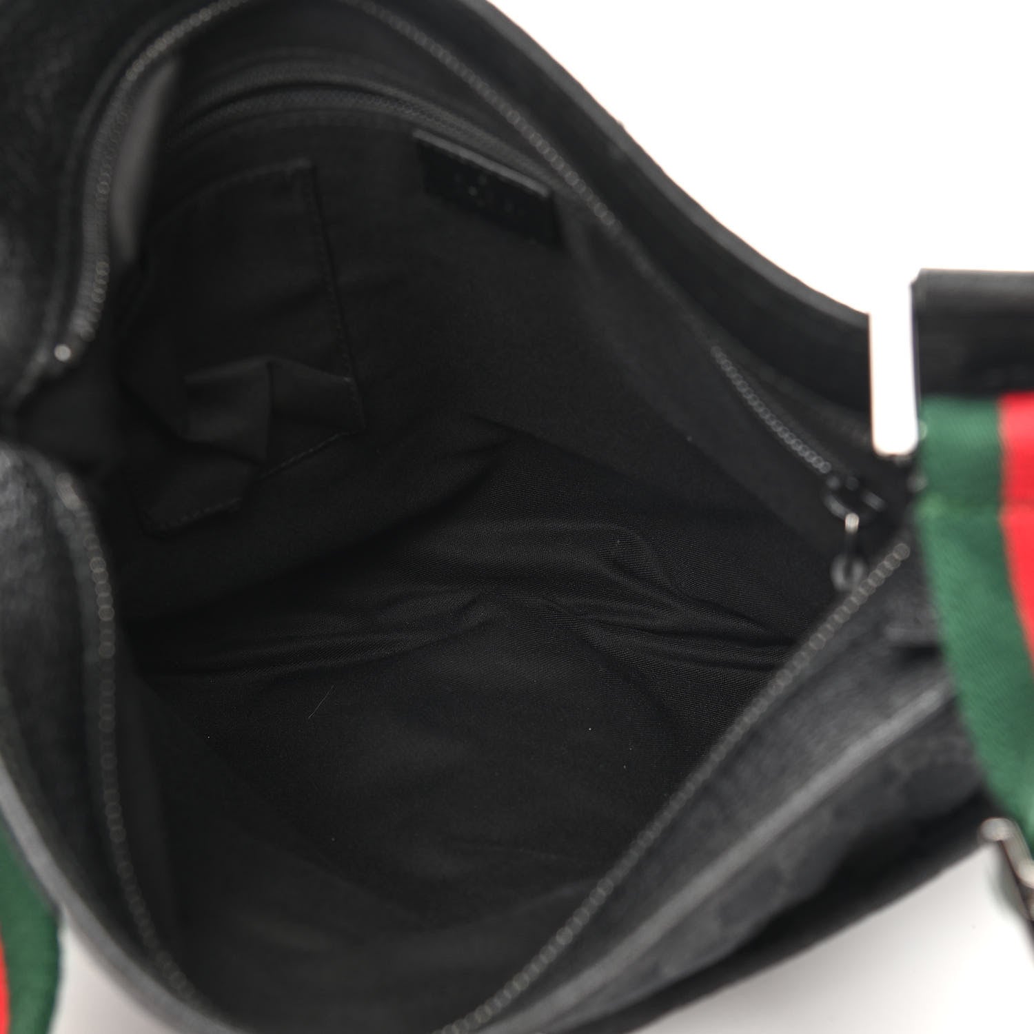 Gucci Monogram Web Medium Double Pocket Messenger Bag Black 5 of 10