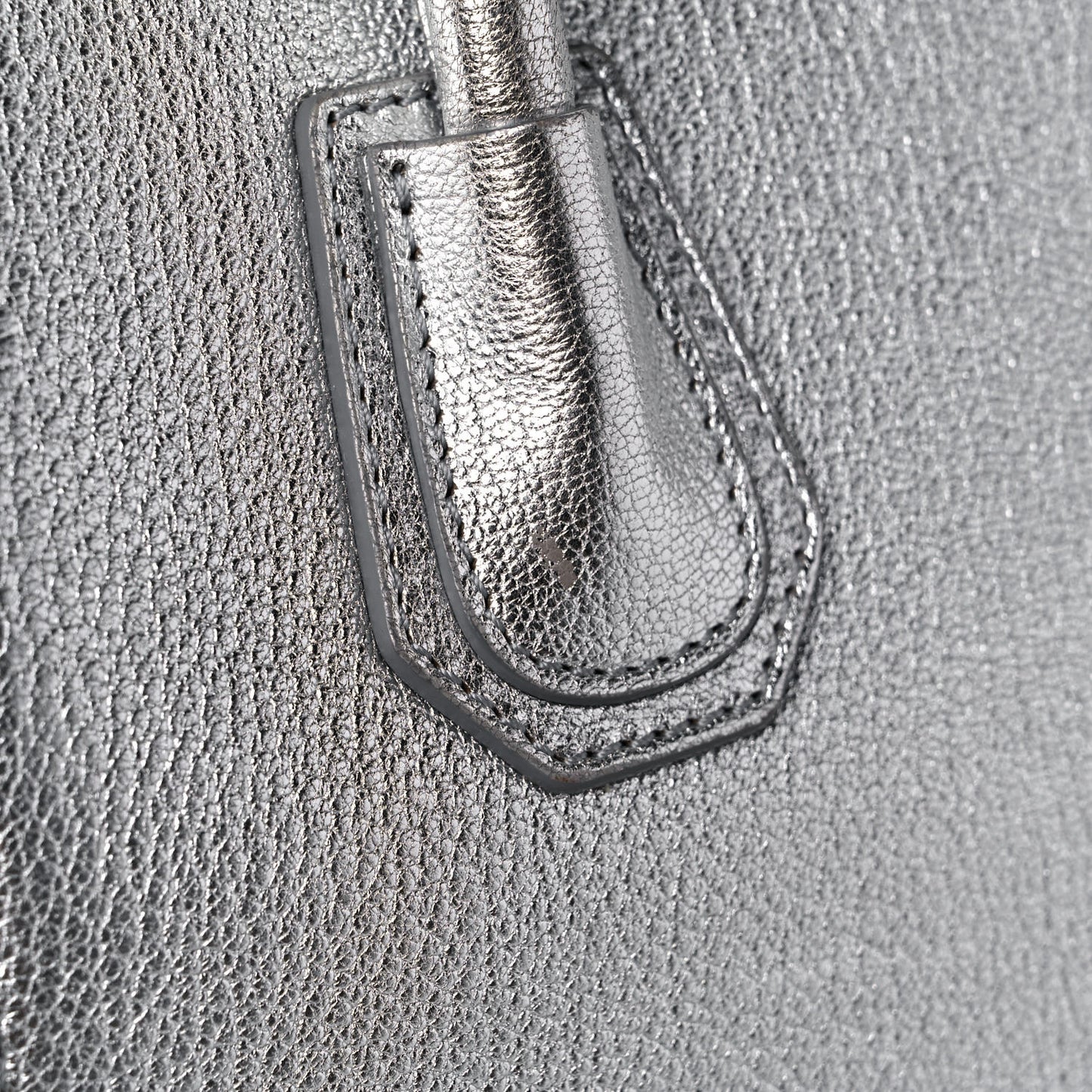 Metallic Sugar Goatskin Small Antigona Silver