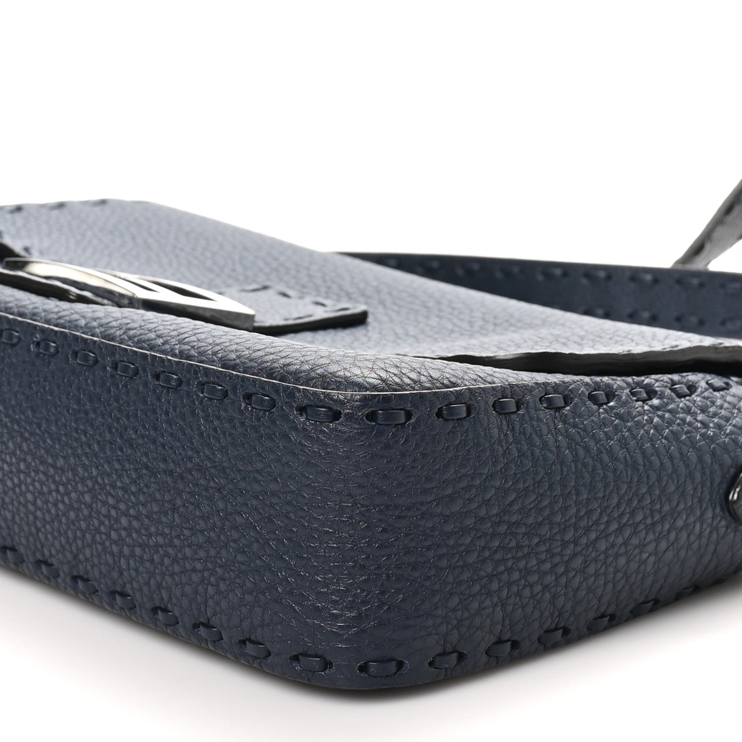 Fendi Cuoio Roma Sellerissima Nappa Sintetica Tape Stitch Baguette Notte 9 of 9