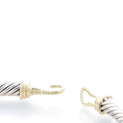 David Yurman Sterling Silver 14K Yellow Gold 5mm Cable Classic Buckle Bracelet 4 of 4