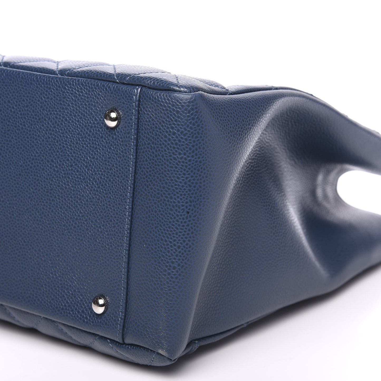 Caviar Quilted XL Grand Shopping Tote GST Navy Blue